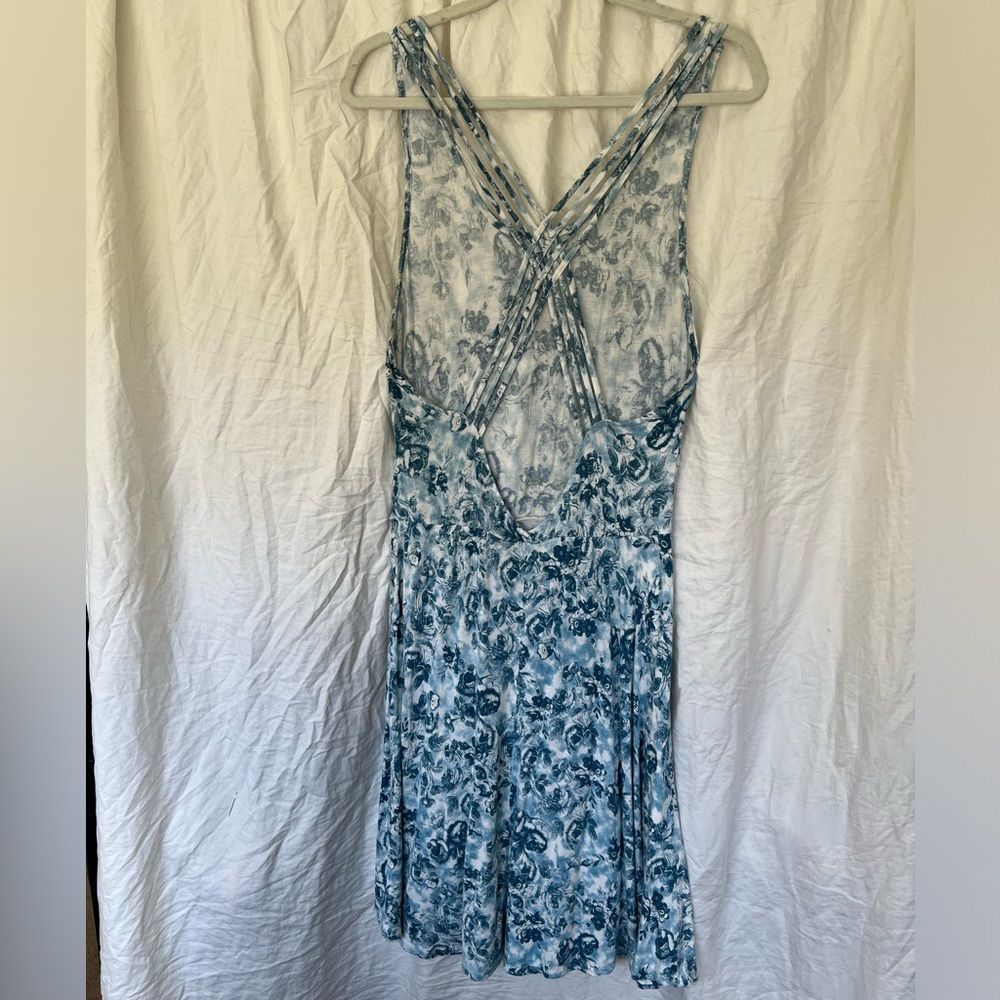 White & Blue Floral Dress